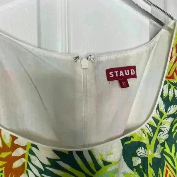 STAUD‎ Sandra Linen Dress Tropical Size 12 - Picture 6 of 14